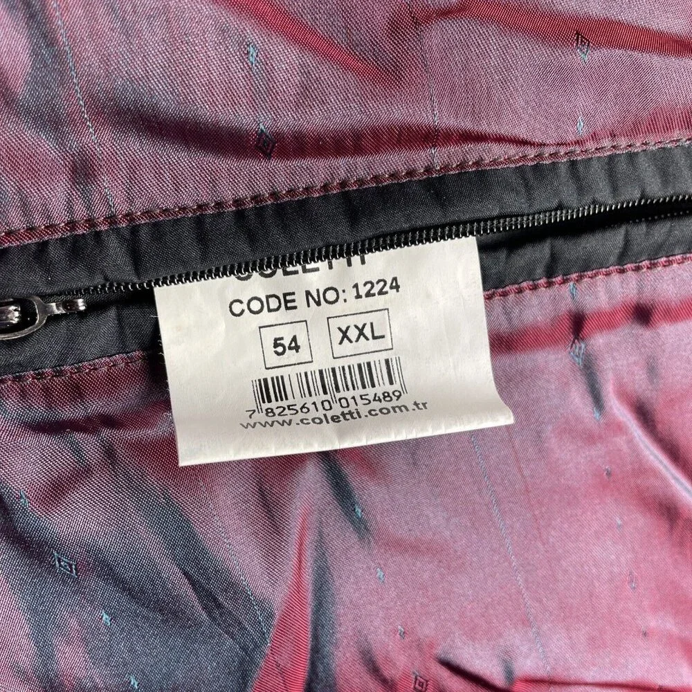 Mens Overcoat Coletti Collection Line 54 XXL Button Up Lined Black u - Picture 4 of 7